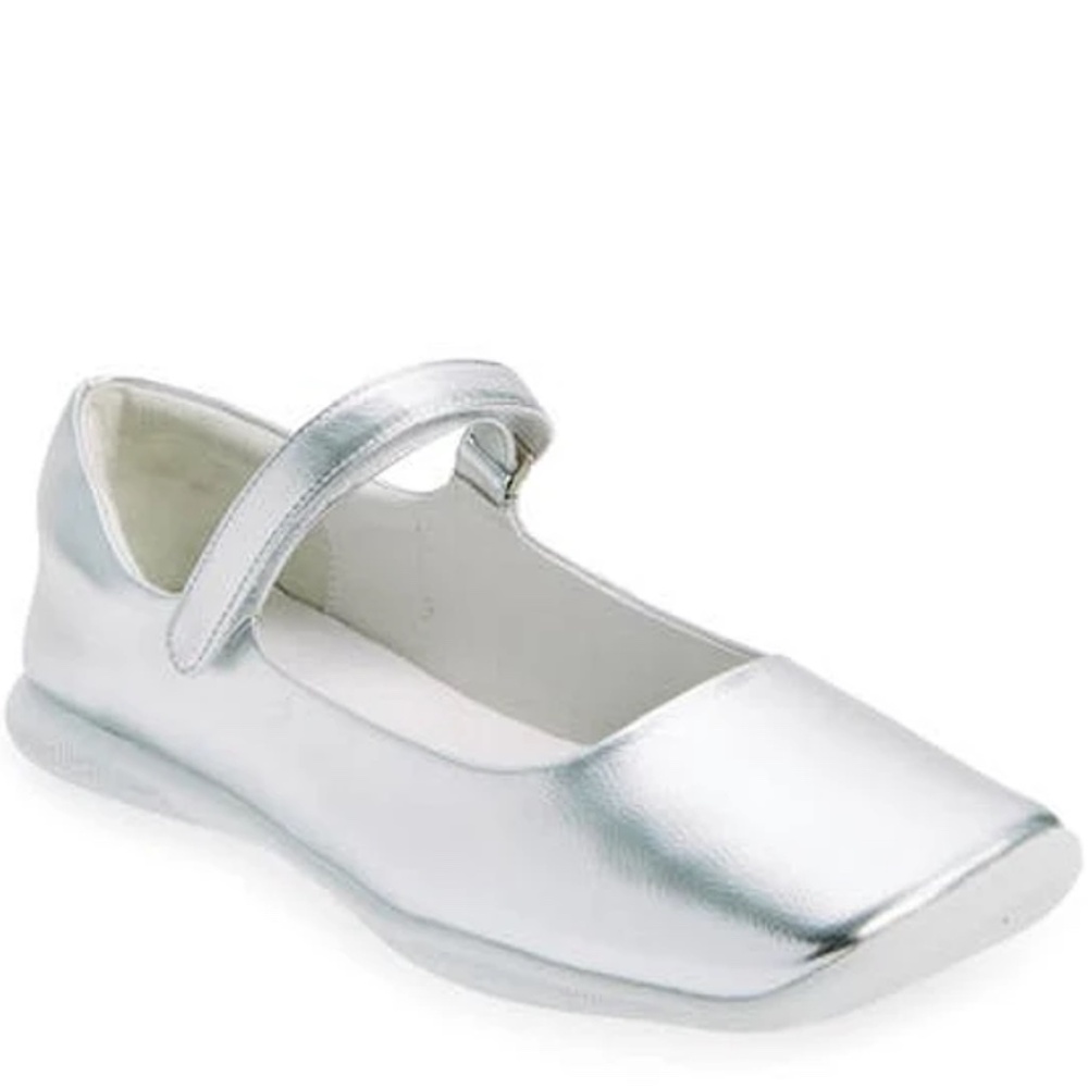 Jeffrey Campbell Coppelia Mary Jane Flat Silver White - 9